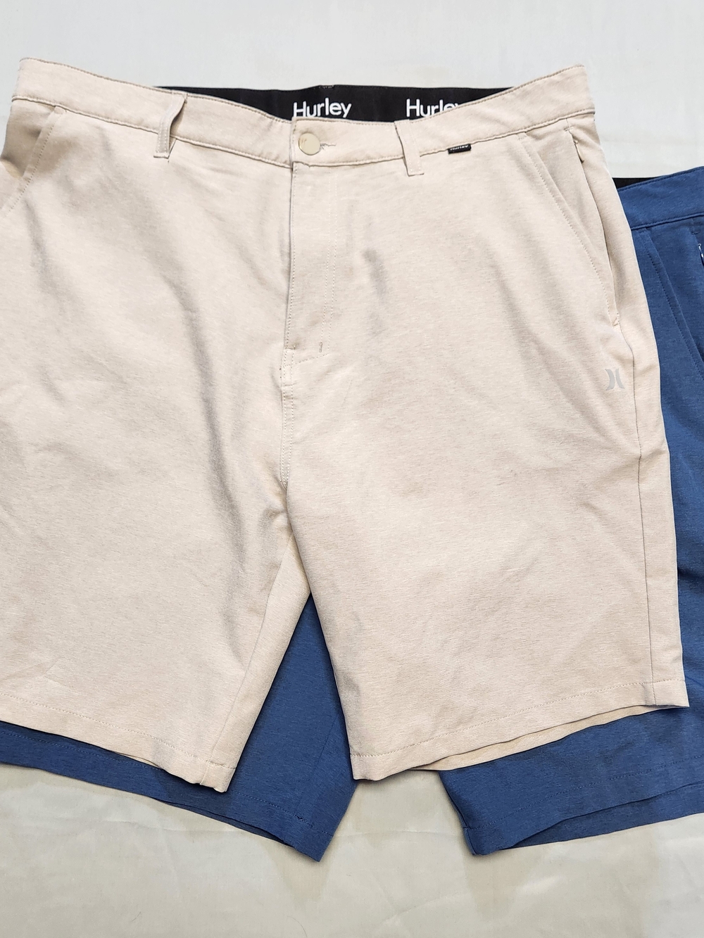 Lot 2 Hurley Shorts Men's 38 Hybrid 9" Quick Dry Stretch Walking Golf Tan Blue